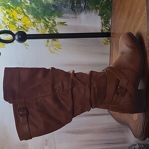 St Johns Bay Debra Womens 9 Wide calf brown tall riding boot